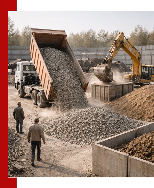 Доставка нерудных материалов с погрузкой и разгрузкой в Климовске