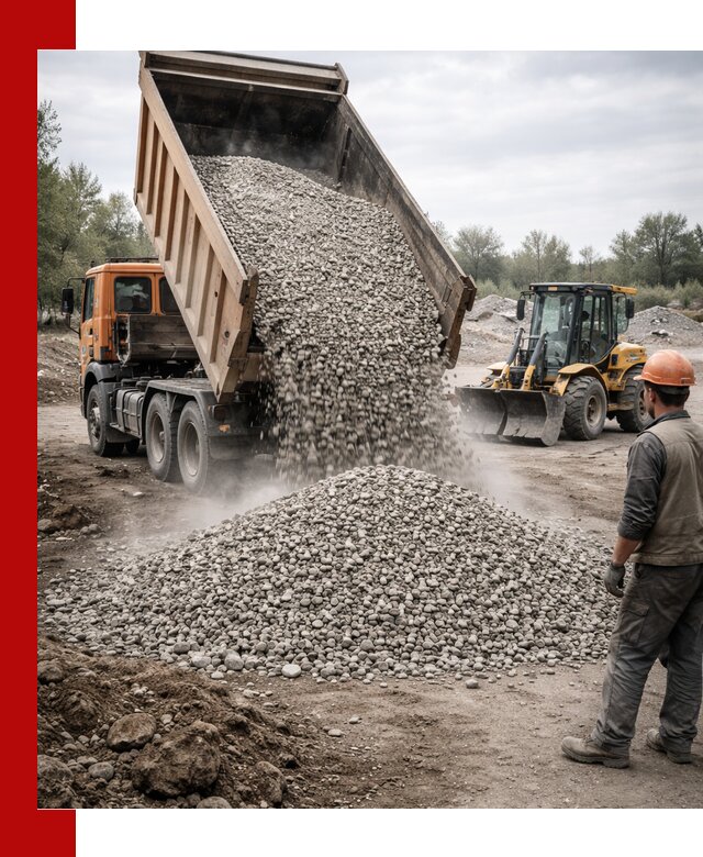 Доставка щебня в Климовске крупными и мелкими фракциями