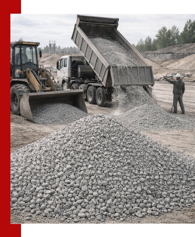 Доставка известнякового щебня фр. 5–20 в Климовске