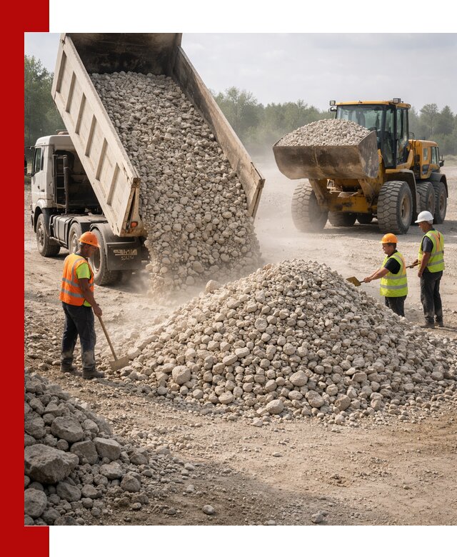 Доставка известнякового щебня фр. 40-70 в Климовске