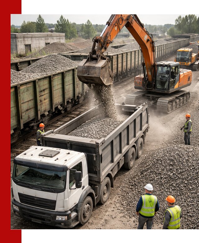 Железнодорожный щебень фракция 25–60 для поставок в Климовске