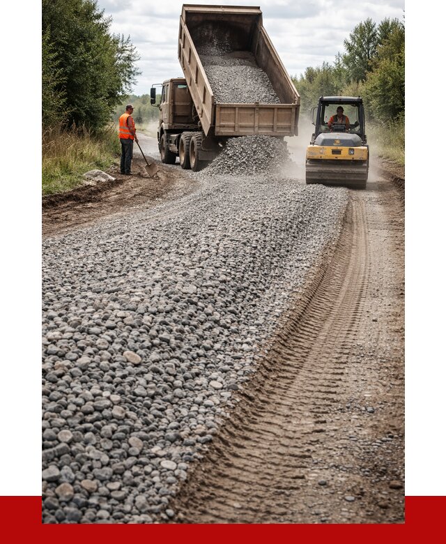 Щебень для отсыпки дороги в Климовске от 2735 р. ПРОНЕРУДКлс