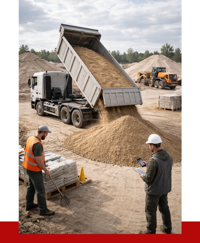 Карьерный песок с доставкой в Климовске от 3646 р. ПРОНЕРУДКлс