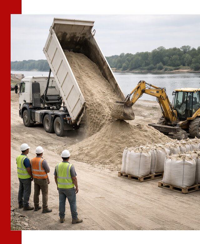 Доставка речного песка в Климовске самосвалами и погрузкой