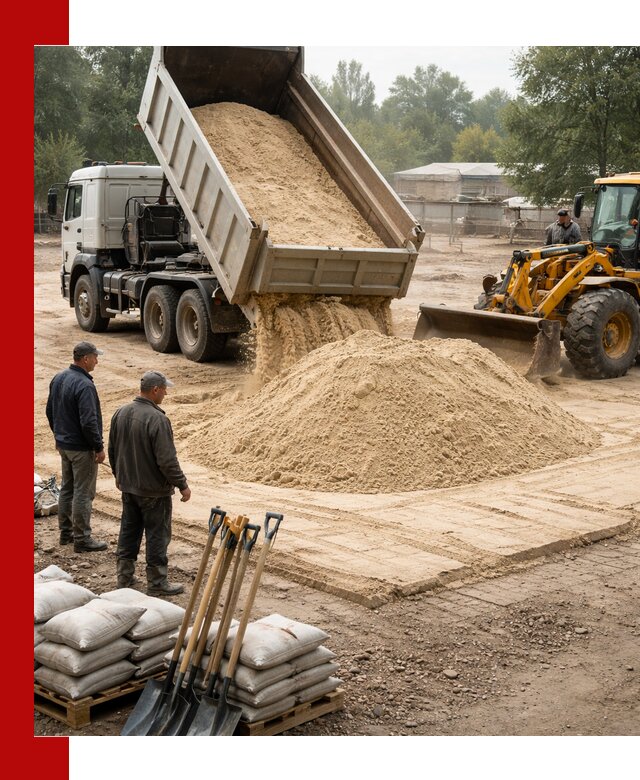 Доставка мытого песка в Климовске с самосвалами по выгодной цене