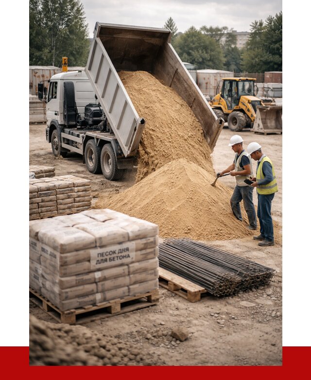 Песок для бетона в Климовске от 2532 р. с доставкой, ПРОНЕРУДКлс