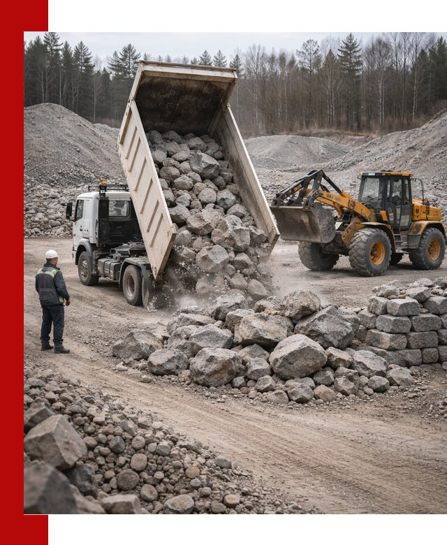 Доставка и продажа бутового гранитного камня в Климовске