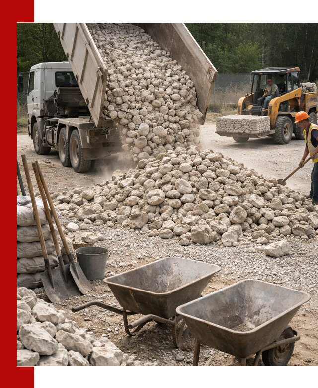 Доставка и продажа бутового известнякового камня в Климовске