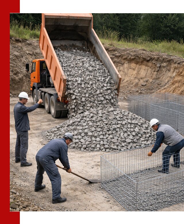 Камень для габионов с доставкой в Климовске быстро и надёжно