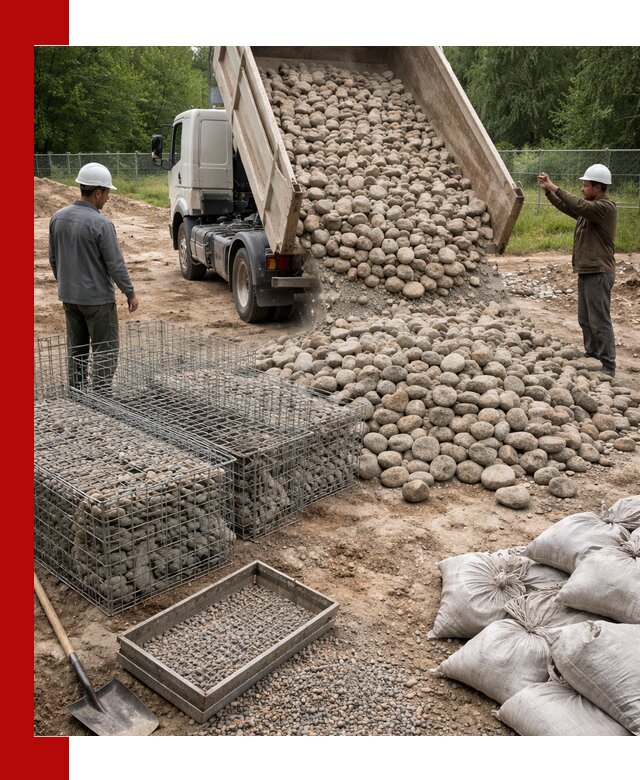 Камень для габионов фракция 70–151 в Климовске