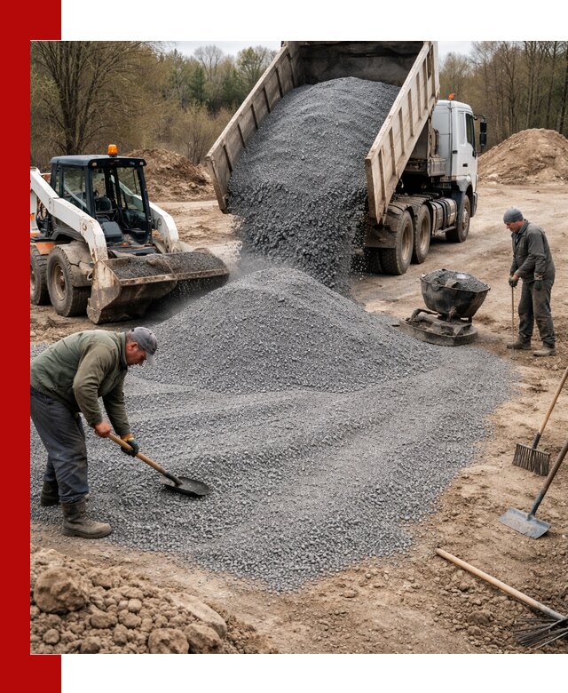 Отсев для подсыпки в Климовске — доставка и подсыпка на участок