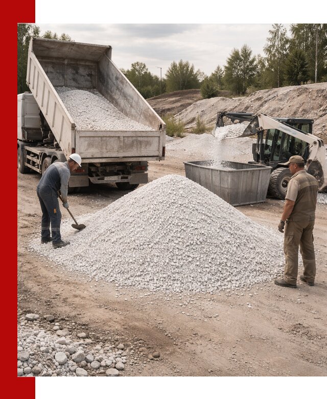 Доставка и продажа белой мраморной крошки в Климовске