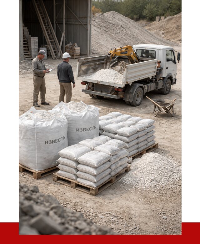 Известь строительная в Климовске с доставкой от 4254 р. | ПРОНЕРУДКлс