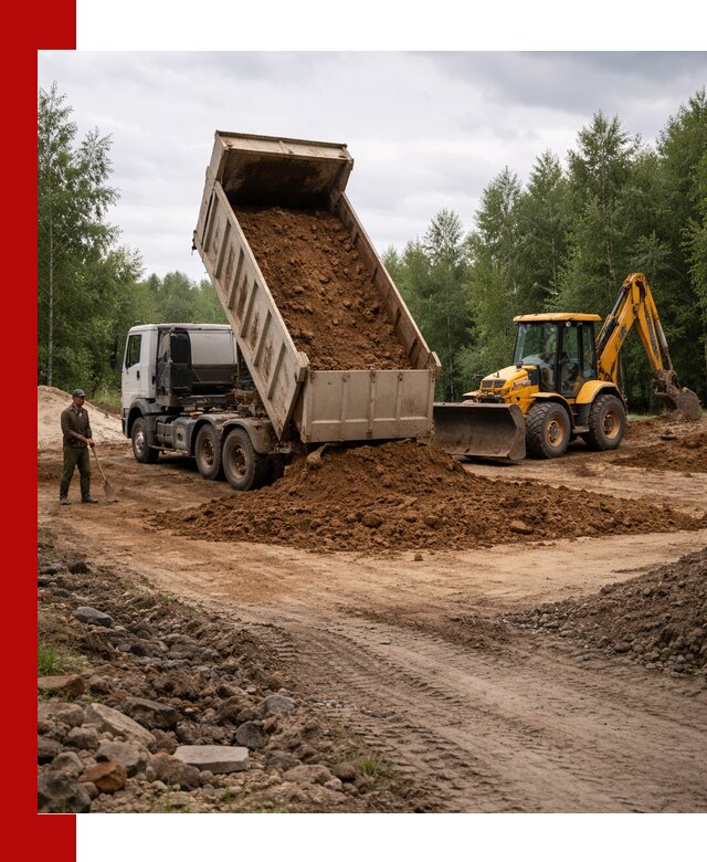 Доставка суглинка самосвалами в Климовске подсыпка и планировка