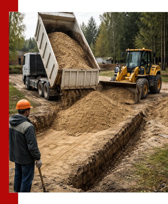 Доставка песчаного грунта в Климовске для строительных работ