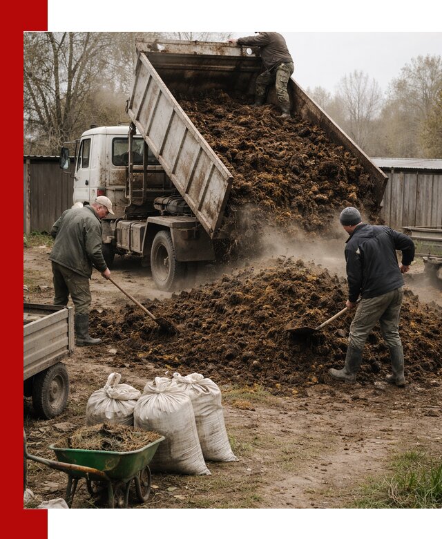Доставка коровьего навоза самосвалом в Климовске