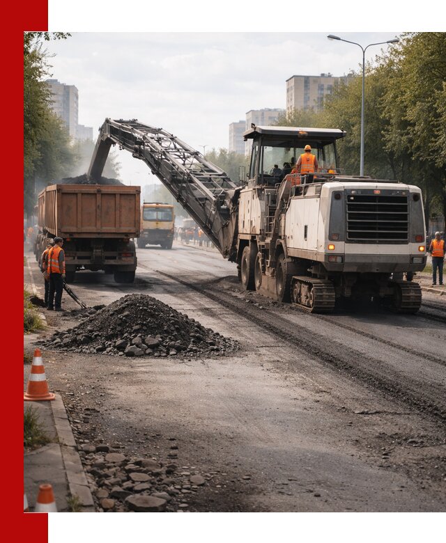Фрезерованный асфальт в Климовске — удаление и вывоз старого покрытия