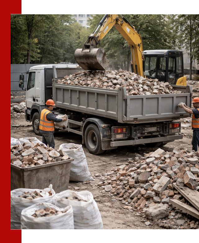 Вывоз строительного мусора в Климовске с самосвалами и контейнерами